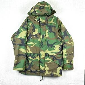 VTG USGI ECWCS Gen I Cold Weather Gore-Tex Parka Mens M Regular Woodland Camo